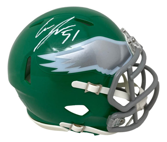 Cam Jurgens Signed Philadelphia Eagles Kelly Green Mini Speed Helmet PSA/DNA - Sports Integrity