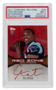 Cam Newton Signed 2011 Topps Rookie Red Zone #CN Panthers Football Card PSA/DNA 10 - Sports Integrity