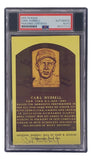 Carl Hubbell Signed 4x6 New York Giants Hall Of Fame Plaque Card PSA/DNA 85027772 - Sports Integrity