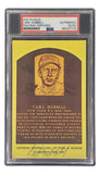 Carl Hubbell Signed 4x6 New York Giants Hall Of Fame Plaque Card PSA/DNA 85027775 - Sports Integrity