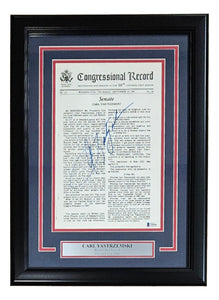 Carl Yastrzemski Signed Framed 8x12 Boston Red Sox Photo BAS - Sports Integrity