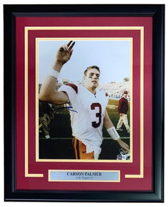 Carson Palmer Signed Framed 11x14 USC Trojans Photo BAS - Sports Integrity