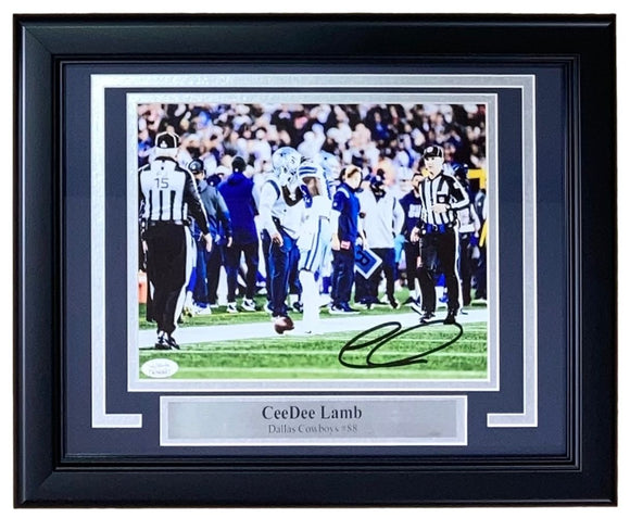 CeeDee Lamb Signed Framed 8x10 Dallas Cowboys Photo JSA - Sports Integrity