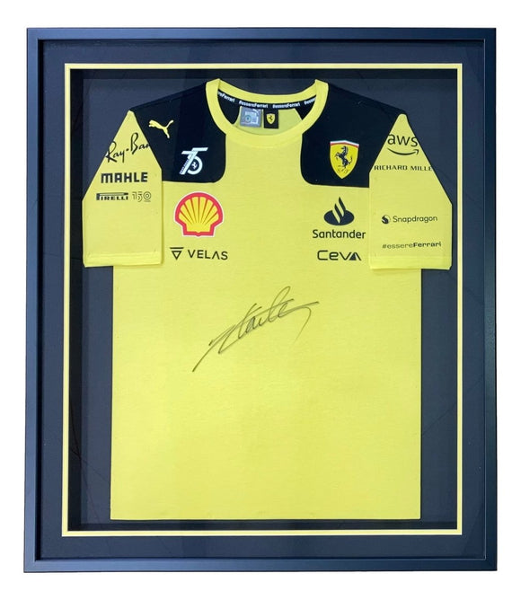 Charles Leclerc Signed Framed Ferrari Racing Shirt BAS - Sports Integrity