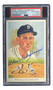 Charlie Gehringer Tigers Signed 4x6 Perez - Steele Postcard PSA/DNA - Sports Integrity