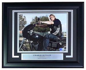 Charlie Hunnam Signed Framed 8x10 Sons Of Anarchy Jax Teller Photo BAS - Sports Integrity