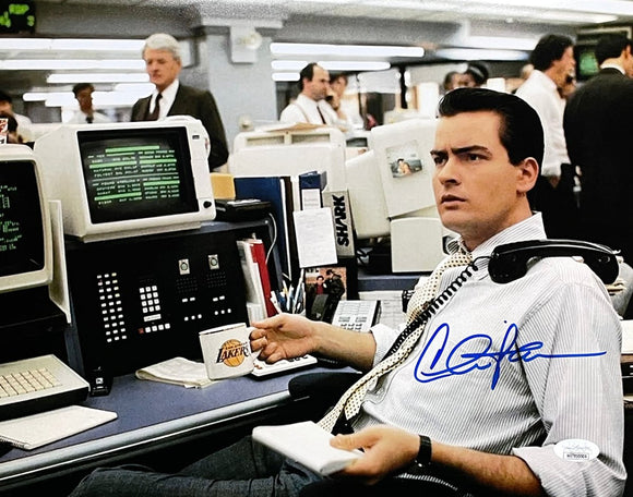 Charlie Sheen Signed Wall Street 11x14 Photo JSA - Sports Integrity