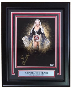 Charlotte Flair Signed Framed 8x10 WWE Photo Schwartz - Sports Integrity