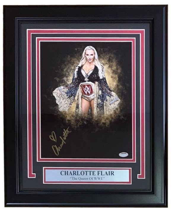 Charlotte Flair Signed Framed 8x10 WWE Photo Schwartz - Sports Integrity