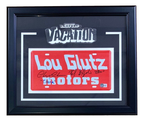 Chevy Chase Beverly D'Angelo Signed Framed Lampoons Vacation License Plate BAS - Sports Integrity