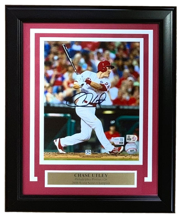 Chase Utley Signed Framed 8x10 Philadelphia Phillies Photo Fanatics - Sports Integrity