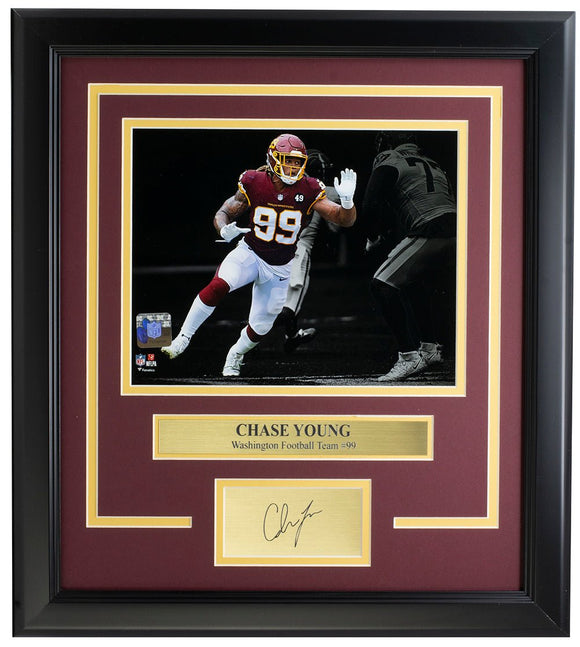 Chase Young Framed Washington Football Team 8x10 Photo w/ Laser Signature - Sports Integrity