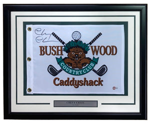 Chevy Chase Signed Framed Caddyshack Bushwood Golf Flag BAS - Sports Integrity