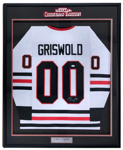 Chevy Chase Signed Framed Lampoons Christmas Vacation White Griswold Jersey JSA - Sports Integrity