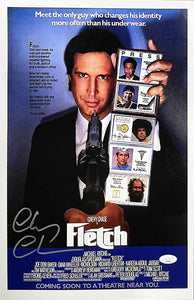 Chevy Chase Signed Fletch 11x17 Poster Photo JSA - Sports Integrity