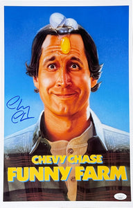 Chevy Chase Signed Funny Farm 11x17 Movie Poster Photo JSA - Sports Integrity