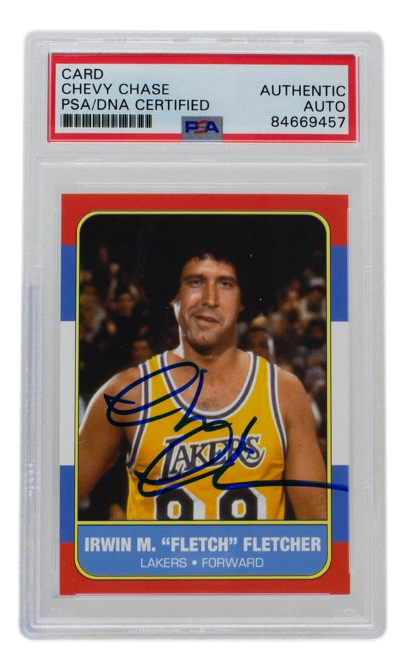 Chevy Chase Signed Fletch Lakers Trading Card PSA/DNA - Sports Integrity