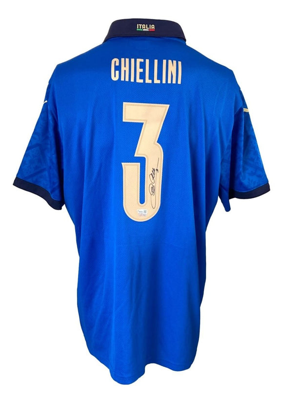 Giorgio Chiellini Signed Italy Blue Puma Soccer Jersey Fanatics - Sports Integrity