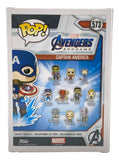 Chris Evans Signed In Blue Captain America Endgame Funko Pop #573 BAS LOA - Sports Integrity