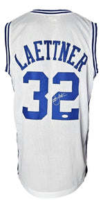 Christian Laettner Duke Signed White The Shot Basketball Jersey JSA ITP - Sports Integrity