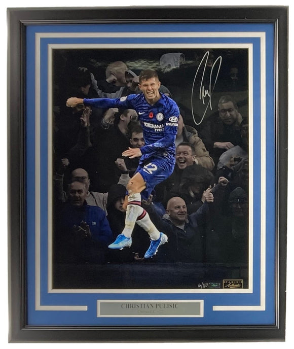 Christian Pulisic Signed Framed 16x20 Chelsea FC Soccer Photo Panini - Sports Integrity