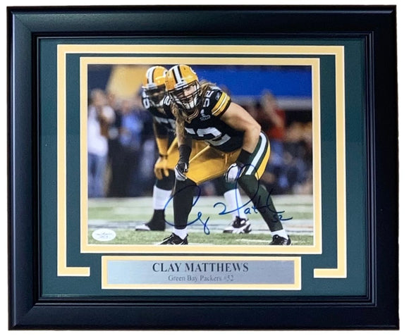 Clay Matthews Signed Framed 8x10 Green Bay Packers Photo JSA Hologram - Sports Integrity