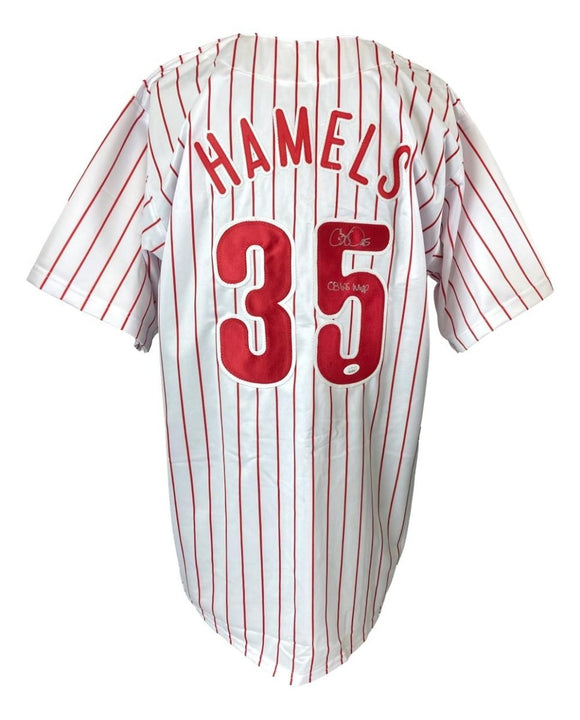 Cole Hamels Philadelphia Signed White Baseball Jersey 08 WS MVP JSA - Sports Integrity