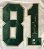 Tim Brown Notre Dame Signed White Football Jersey Heisman 87 BAS