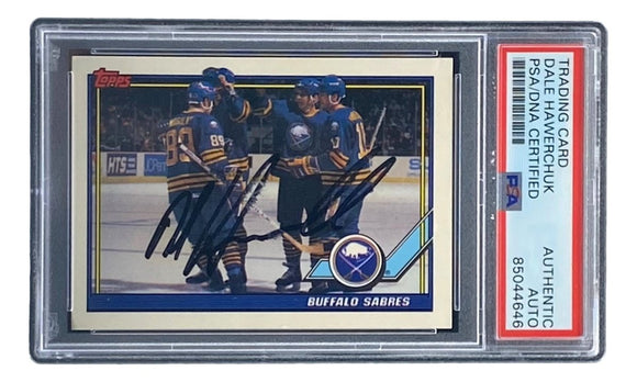 Dale Hawerchuk Signed 1991 Topps #32 Buffalo Sabres Hockey Card PSA/DNA - Sports Integrity