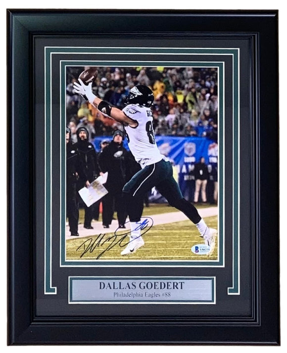 Dallas Goedert Signed Framed 8x10 Philadelphia Eagles Photo BAS - Sports Integrity