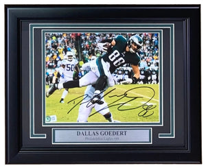 Dallas Goedert Signed Framed 8x10 Philadelphia Eagles vs Colts Photo BAS - Sports Integrity