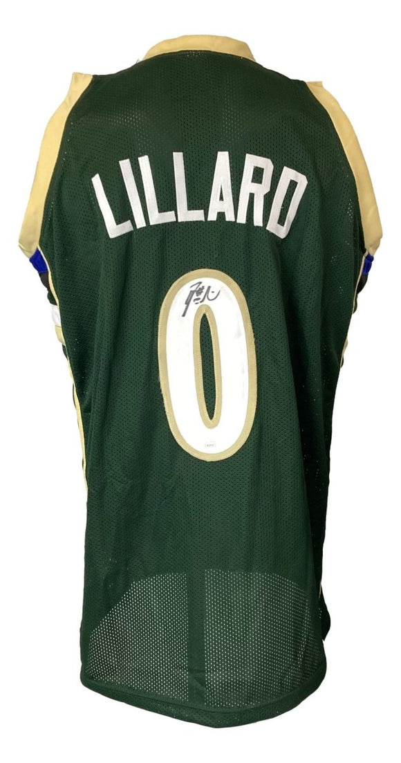 Damian Lillard Milwaukee Signed Green Basketball Jersey JSA - Sports Integrity