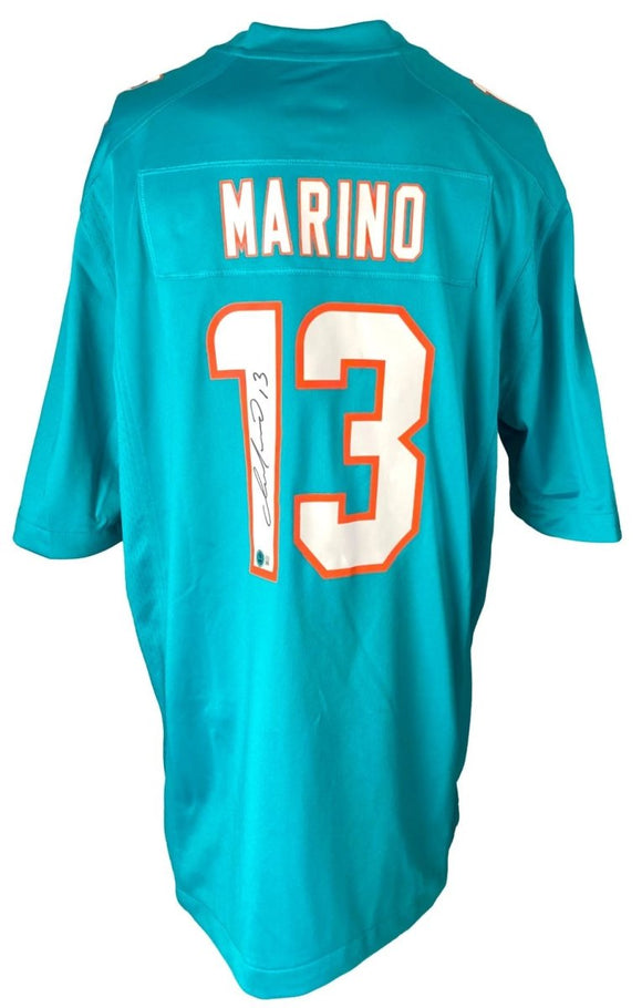 Dan Marino Signed Miami Dolphins Teal Nike Game Jersey BAS ITP - Sports Integrity