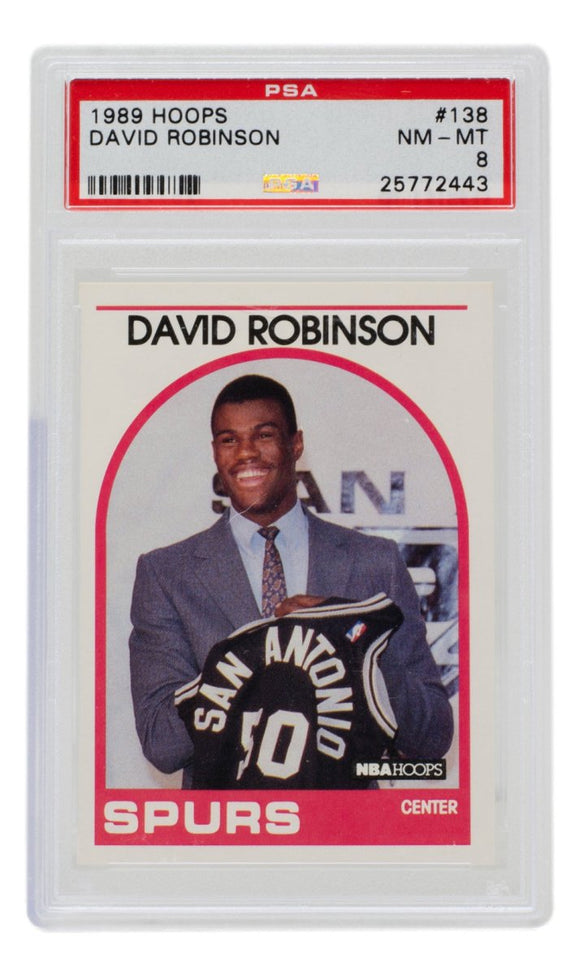 Dave Robinson 1989 Hoops #138 Spurs Rookie Basketball Card PSA Near Mint Mint 8 - Sports Integrity