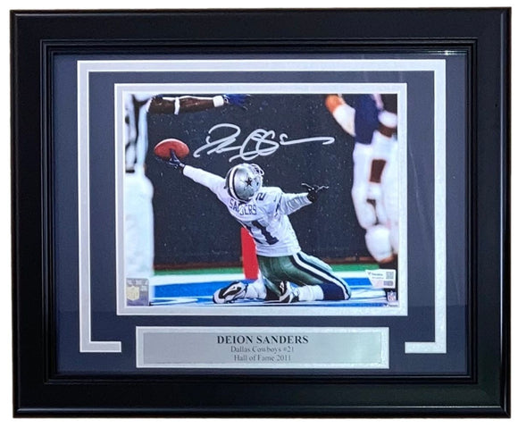 Deion Sanders Signed Framed 8x10 Dallas Cowboys Photo Fanatics - Sports Integrity