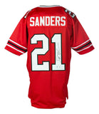 Deion Sanders Signed Custom Red Pro Style Football Jersey BAS ITP - Sports Integrity