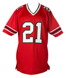 Deion Sanders Signed Custom Red Pro Style Football Jersey BAS ITP - Sports Integrity