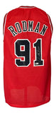 Dennis Rodman Chicago Signed Red Basketball Jersey BAS - Sports Integrity