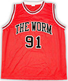 Dennis Rodman Chicago Signed Red Basketball Jersey JSA - Sports Integrity