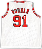 Dennis Rodman Chicago Signed White Basketball Jersey JSA - Sports Integrity