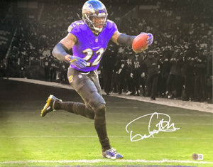 Derrick Henry Signed 16x20 Baltimore Ravens Purple Jersey Photo BAS - Sports Integrity