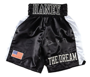 Devin Haney Signed Custom Black Boxing Trunks BAS ITP - Sports Integrity