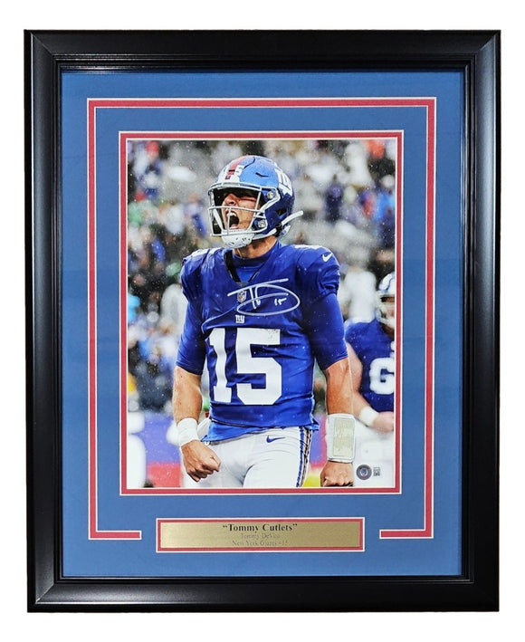 Tommy Devito Signed Framed 11x14 New York Giants Scream Photo BAS ITP - Sports Integrity