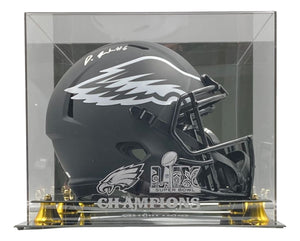 Devonta Smith Signed Eagles FS Eclipse Replica Helmet w/ Super Bowl 59 Case