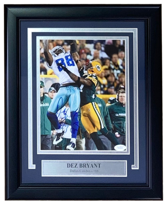 Dez Bryant Signed Framed 8x10 Dallas Cowboys vs Green Bay Photo JSA Hologram - Sports Integrity