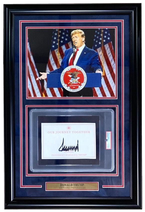 President Donald Trump Signed Framed Insert w/ 11x14 NRA Photo PSA