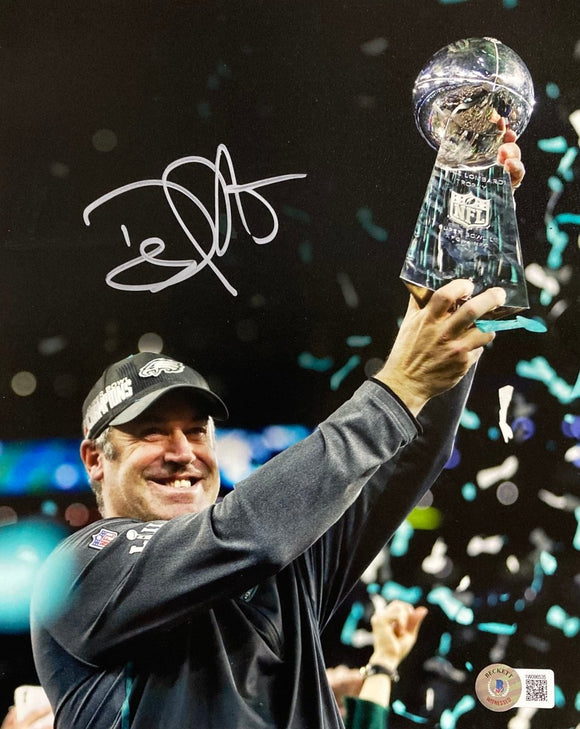 Coach Doug Pederson Signed 8x10 Philadelphia Eagles Super Bowl 52 Photo BAS ITP - Sports Integrity