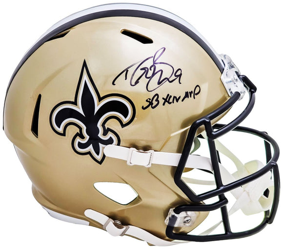 Drew Brees Signed New Orleans FS Speed Replica Helmet SB XLIV MVP BAS ITP - Sports Integrity