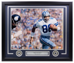 Drew Pearson Signed Framed Dallas Cowboys 16x20 Photo HOF 21 Inscribed JSA ITP - Sports Integrity