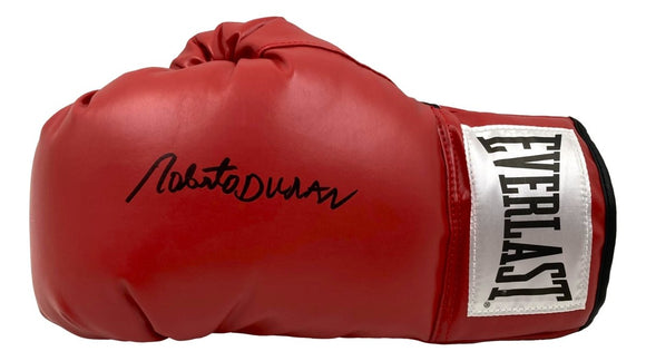 Roberto Duran Signed Red Everlast Left Hand Boxing Glove JSA ITP - Sports Integrity